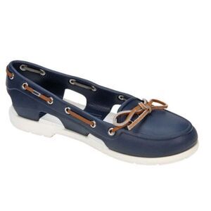 Crocs Navy and White Beach Line Slip-On Boat Shoes Size 9 Women